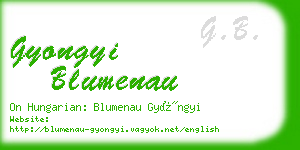 gyongyi blumenau business card